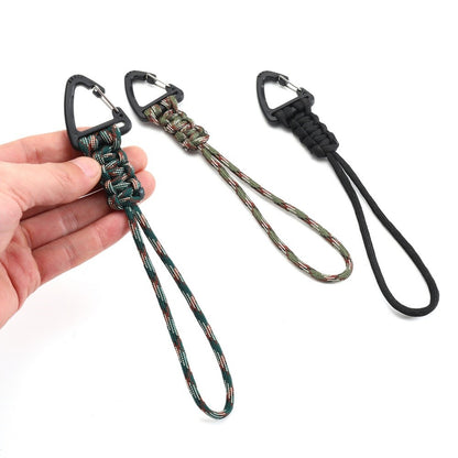 YHDE34 Outdoor Paracord Keychain Woven Lanyard Carabiner Hanging Hook