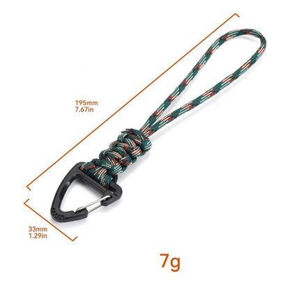 YHDE34 Outdoor Paracord Keychain Woven Lanyard Carabiner Hanging Hook