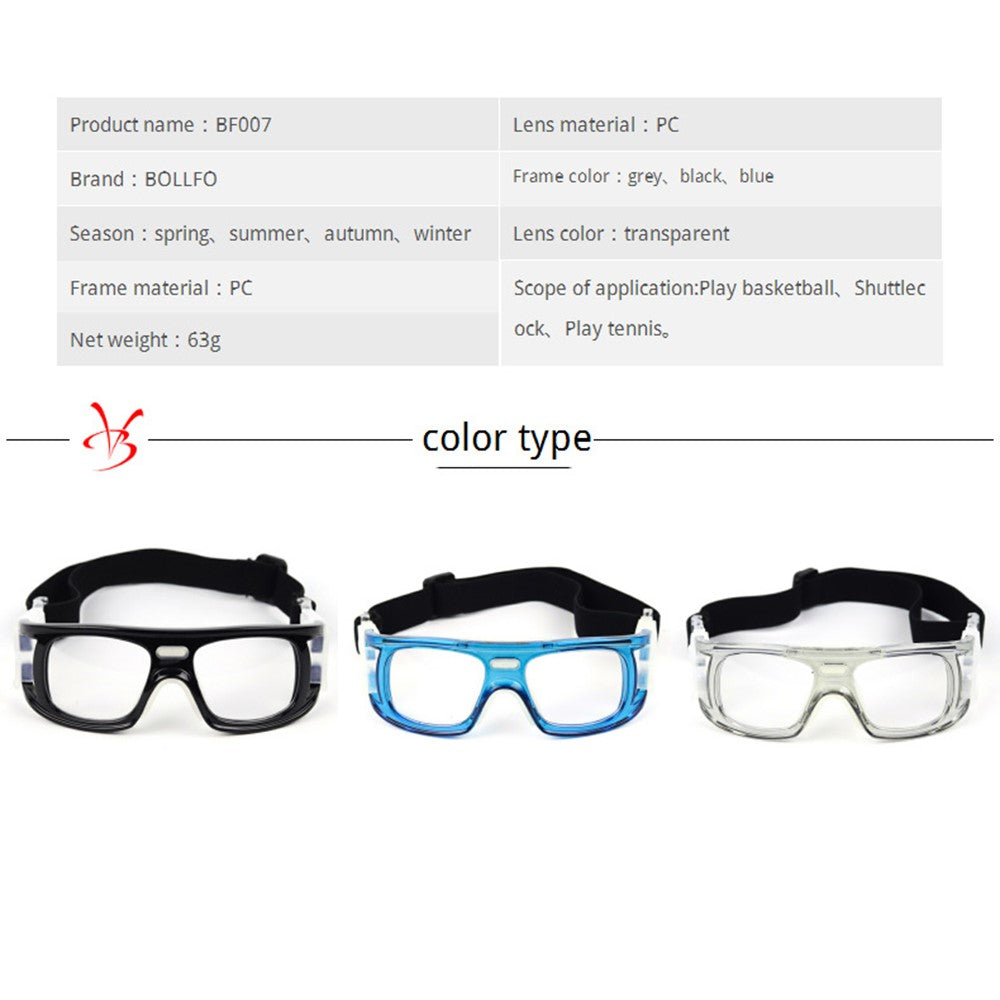 BOLLFO BF007 PC Lens Sports Glasses for Basketball Football Training Goggles