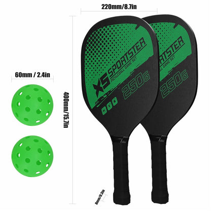 CG1415 Pickle Ball Racket Set Pickle Ball Paddle Kit with 2 Rackets + 4 Pickle Balls