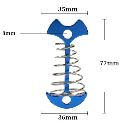 AOTU AT6546 Aluminum Alloy+Stainless Steel Tent Nail Fishbone Spring Stake Deck Anchor Peg Wind Rope Buckle