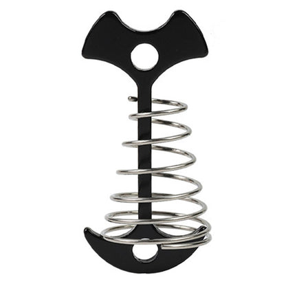 AOTU AT6546 Aluminum Alloy+Stainless Steel Tent Nail Fishbone Spring Stake Deck Anchor Peg Wind Rope Buckle