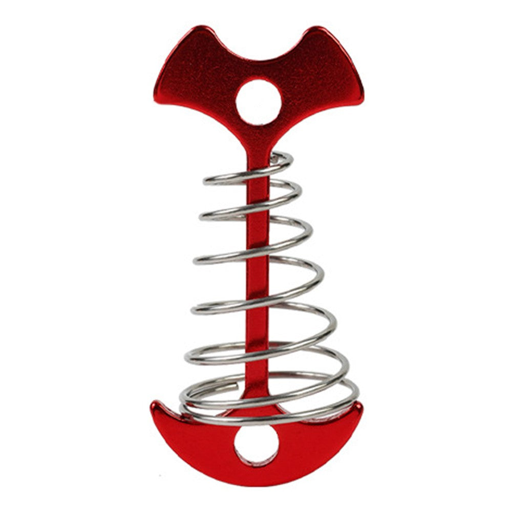 AOTU AT6546 Aluminum Alloy+Stainless Steel Tent Nail Fishbone Spring Stake Deck Anchor Peg Wind Rope Buckle