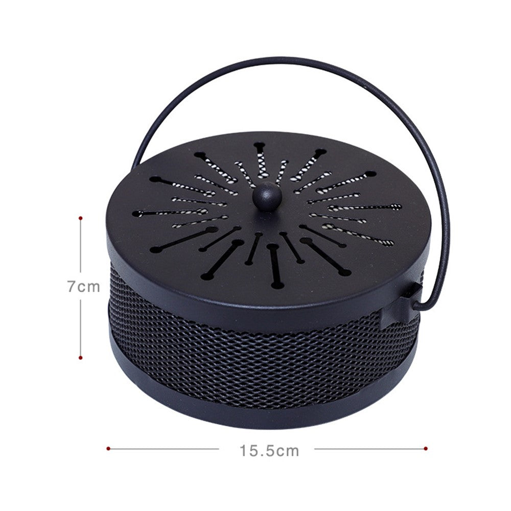 AOTU Portable Iron Mosquito Incense Coil Holder Box with Lid for Outdoor Home