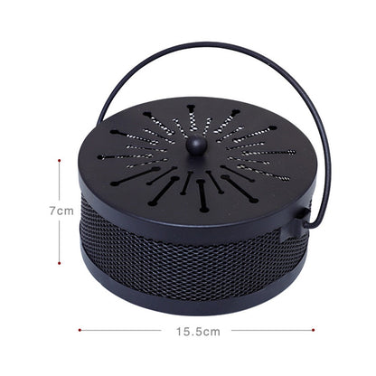 AOTU Portable Iron Mosquito Incense Coil Holder Box with Lid for Outdoor Home