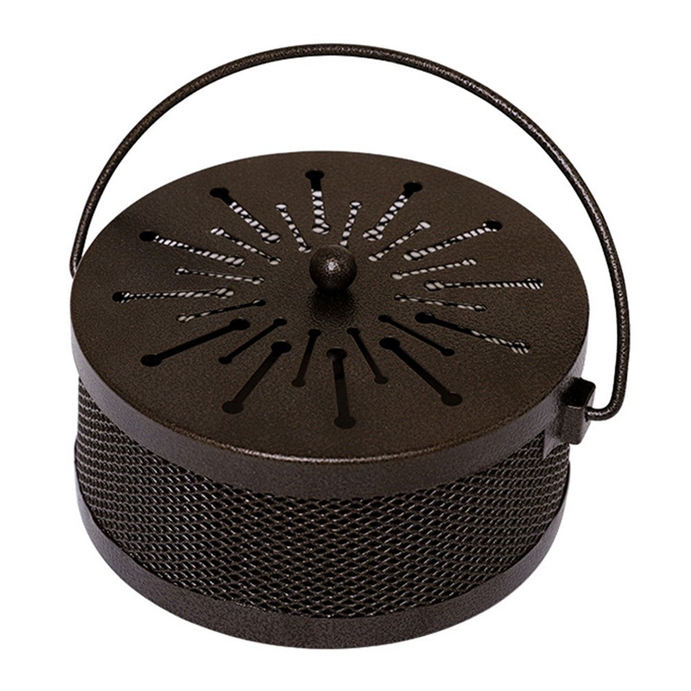 AOTU Portable Iron Mosquito Incense Coil Holder Box with Lid for Outdoor Home
