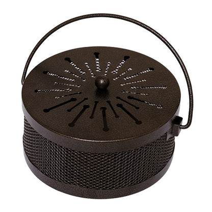 AOTU Portable Iron Mosquito Incense Coil Holder Box with Lid for Outdoor Home