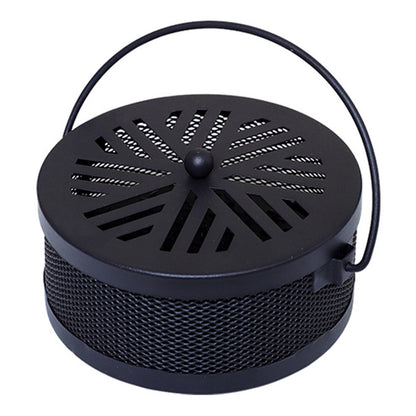 AOTU Portable Iron Mosquito Incense Coil Holder Box with Lid for Outdoor Home