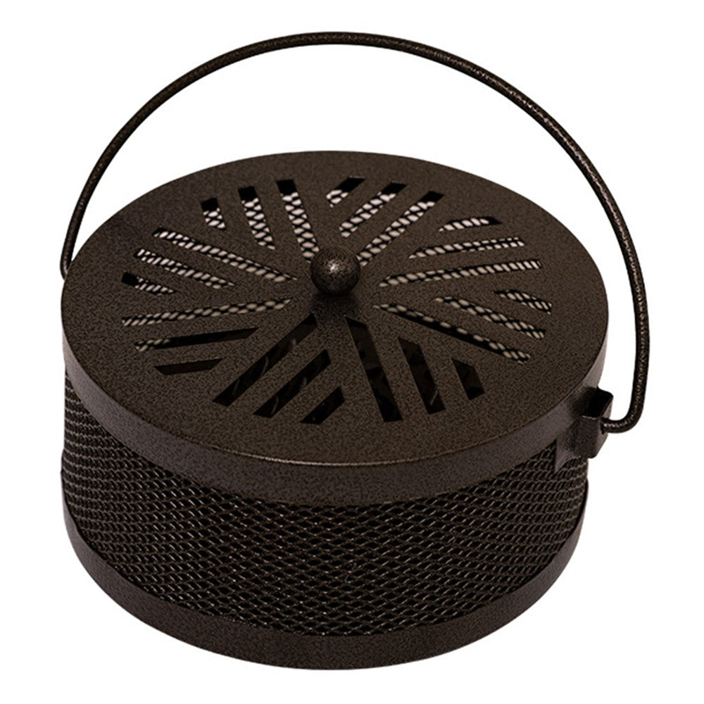 AOTU Portable Iron Mosquito Incense Coil Holder Box with Lid for Outdoor Home