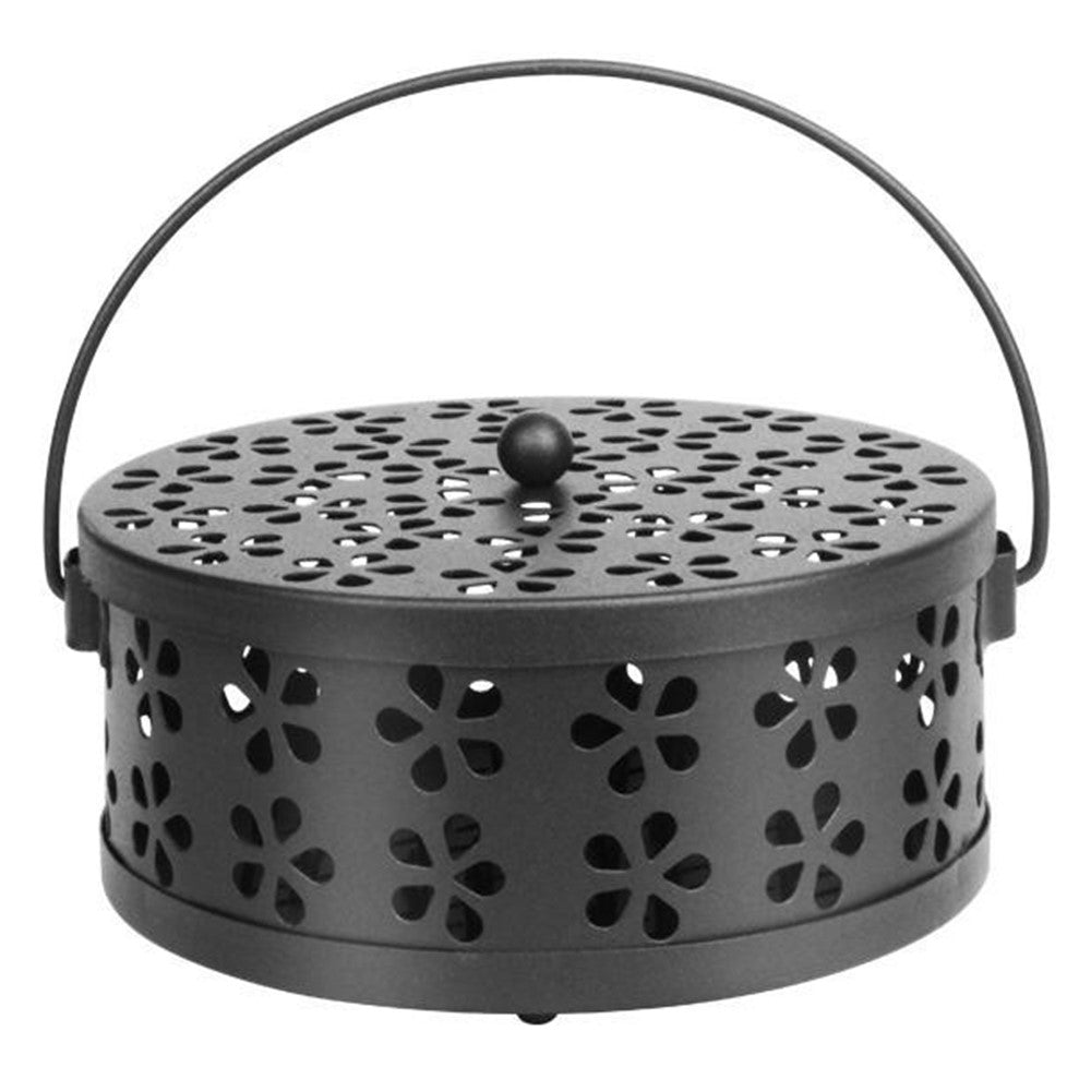 AOTU Camping Iron Mosquito Incense Coil Holder Box with Lid for Home