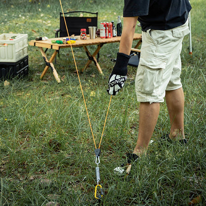 AOTU Outdoor Tent Spring Buckle Stainless Steel Elastic Buckle Canopy Awnings Fixed Hook with D Ring