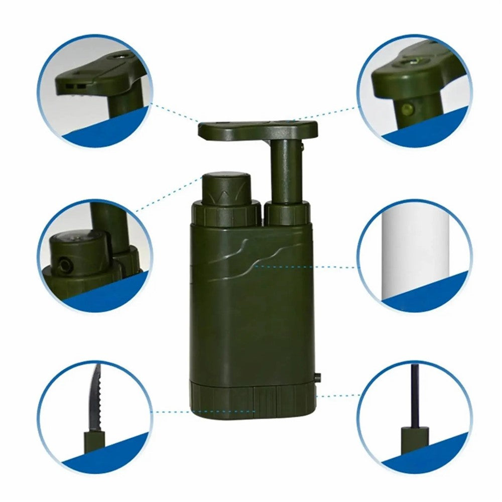 Emergency Survival Water Filter Straw Multifunction Compass Water Purifier (No FDA, BPA-Free)