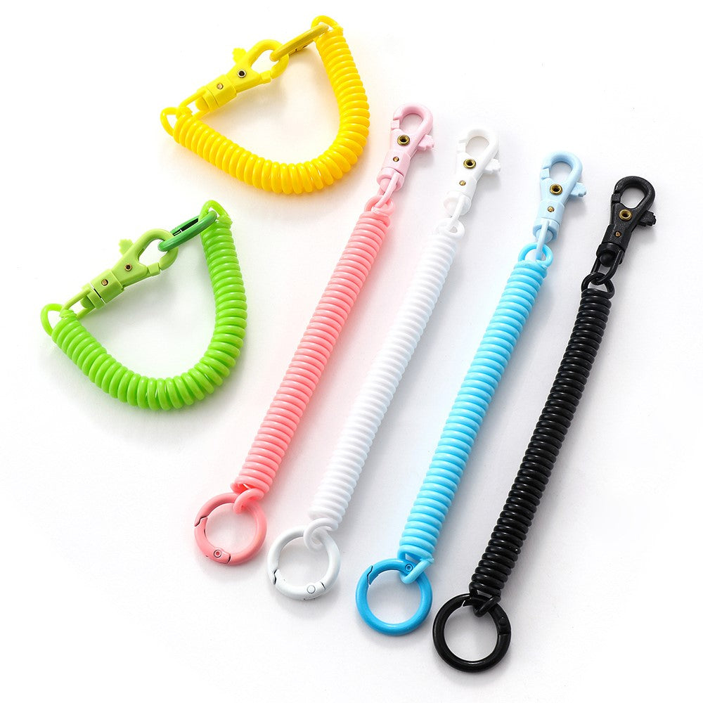 01 Multifunctional Outdoor Keychain Coil Anti-Lost Rope Elastic EVA Spring Rope
