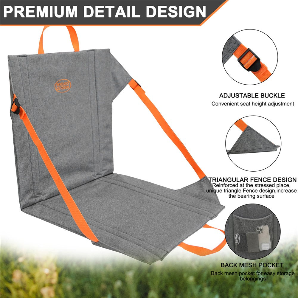 MYDAYS OUTDOOR Backrest Cushion Folding Chair Portable Outdoor Camping Seat Mat