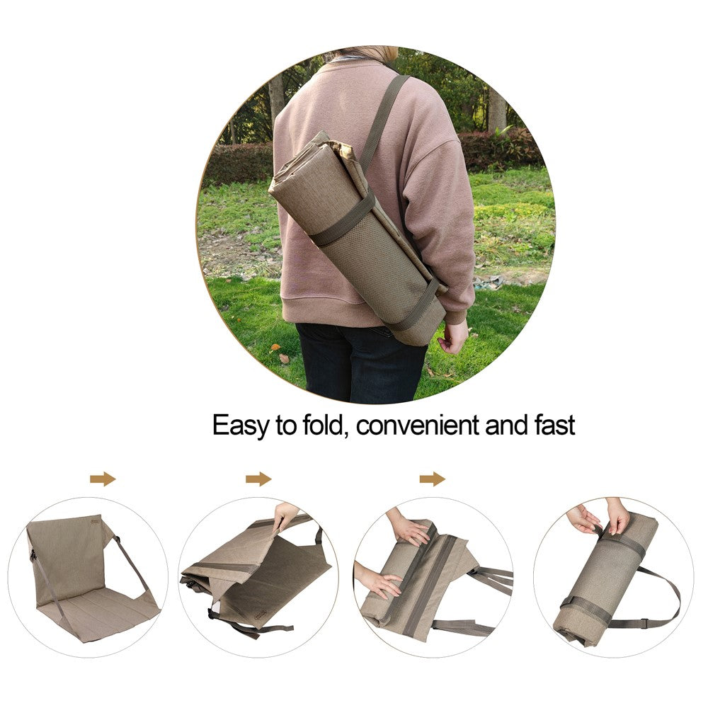 MYDAYS OUTDOOR 847203 Rollable Backrest Cushion Chair Portable Outdoor Camping Fishing Seat Mat