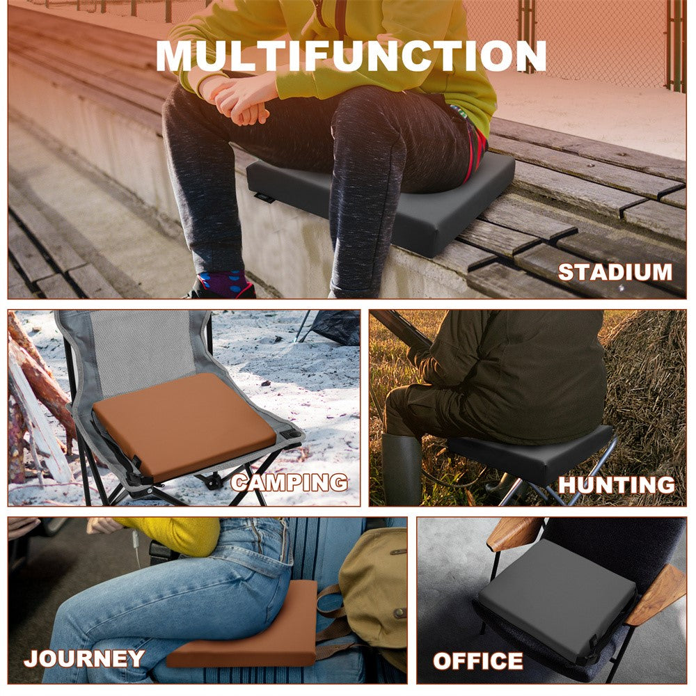 Portable Outdoor Stadium Electric Heating Seat Mat Winter Leather+Cotton Seat Cushion