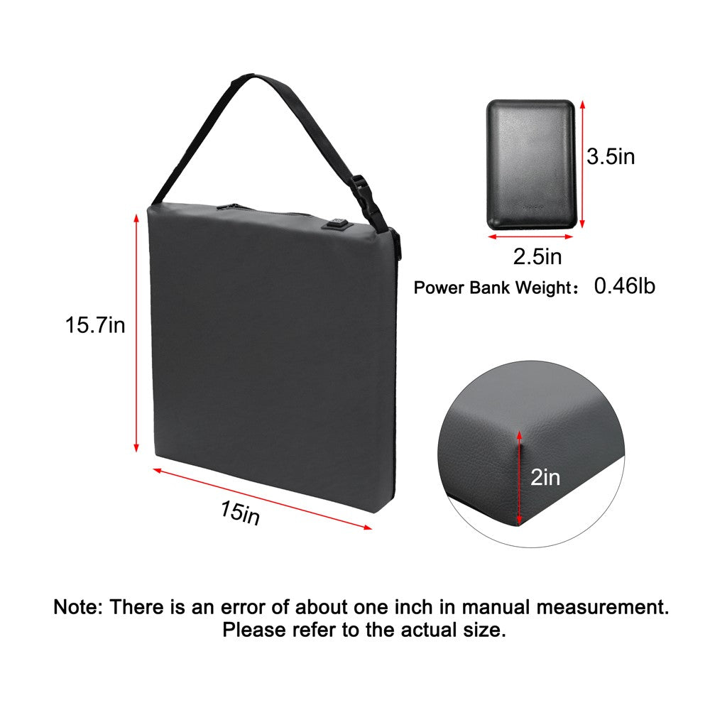 Portable Outdoor Stadium Electric Heating Seat Mat Winter Leather+Cotton Seat Cushion