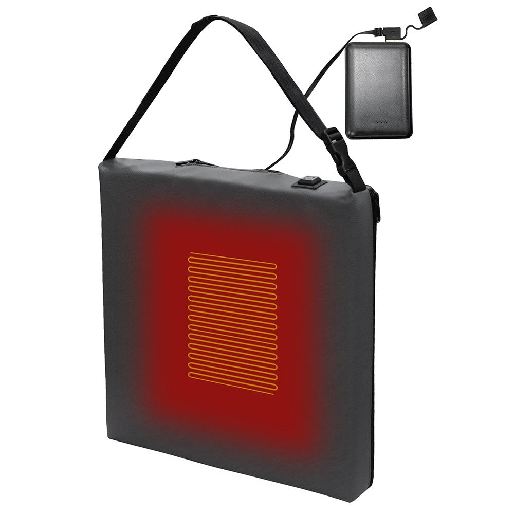 Portable Outdoor Stadium Electric Heating Seat Mat Winter Leather+Cotton Seat Cushion