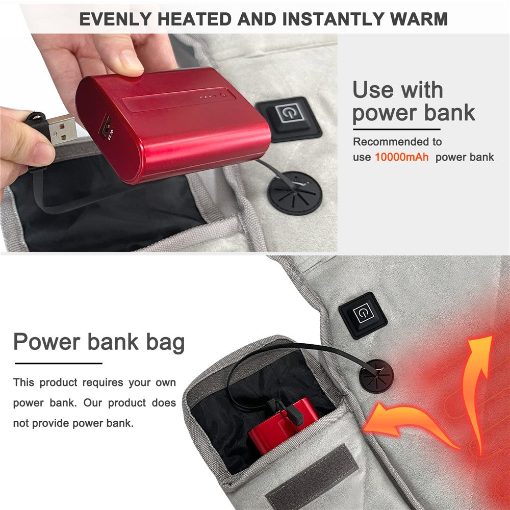 MYDAYS OUTDOOR 850201 Crystal Velvet 3 Gears Electric Heating Seat Cushion for Outdoor Events (No Power Bank)