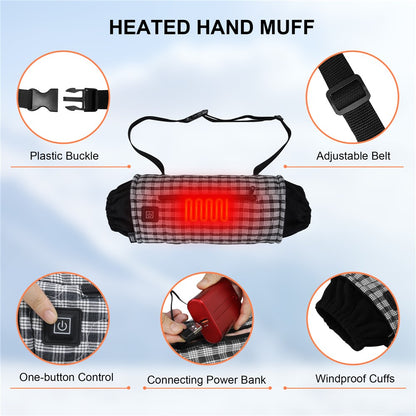 Outdoor Hand Warmer 40x19cm Heated Hand Muff Pouch for Cold Weather