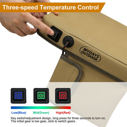 MYDAYS OUTDOOR 38x33x5cm Heated Seat Cushion Outdoor Heating Pad (Without Battery)