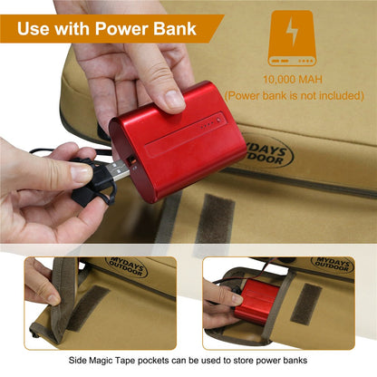 MYDAYS OUTDOOR 38x33x5cm Heated Seat Cushion Outdoor Heating Pad (Without Battery)