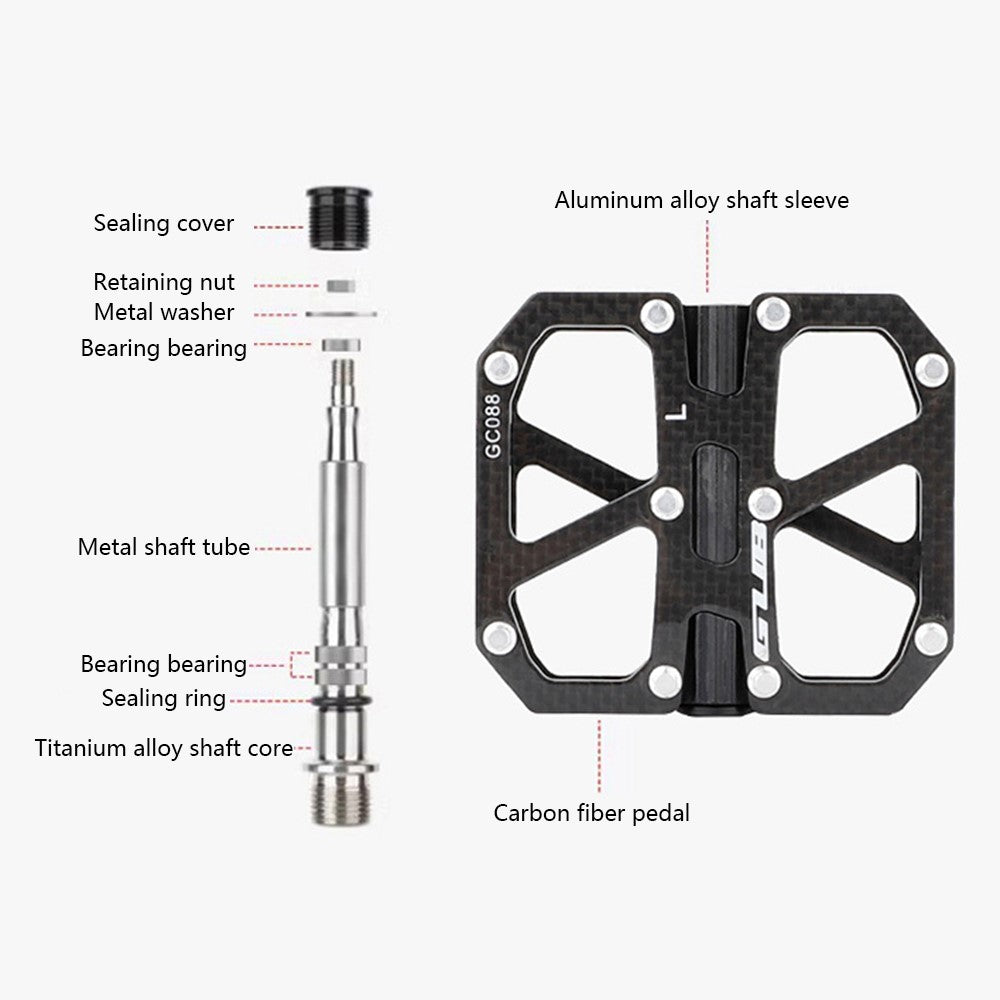 GUB GC088 1 Pair Bicycle Anti-Slip Pedals Carbon Fiber Mountain Road Bike Cycling Pedals