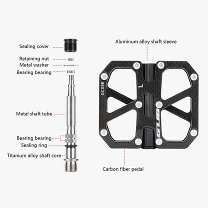 GUB GC088 1 Pair Bicycle Anti-Slip Pedals Carbon Fiber Mountain Road Bike Cycling Pedals