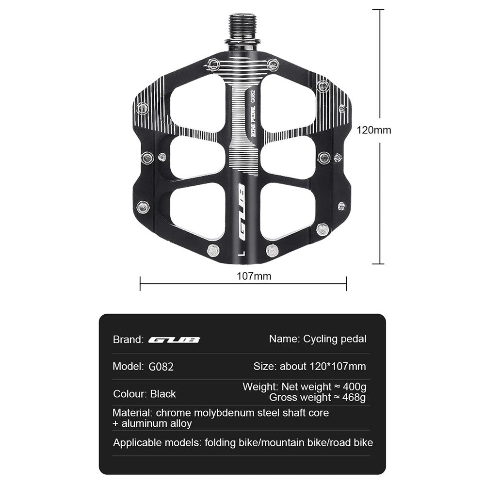 GUB G082 1 Pair Bicycle Pedals MTB Bike Cycling Accessories 3-Bearing Aluminum Alloy Pedals