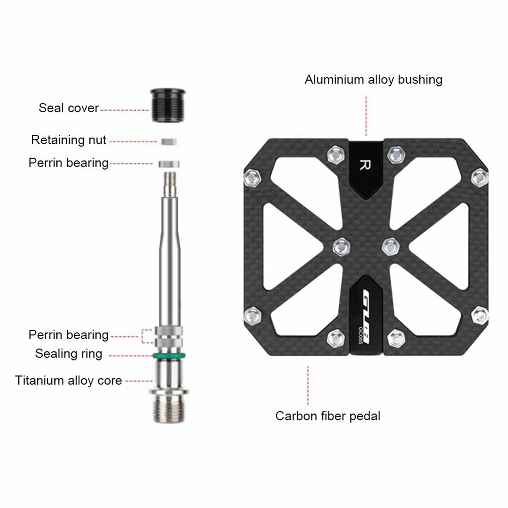 GUB GC085 Anti-Slip Bicycle Pedals Triple Bearing Carbon Fiber Mountain Bike Cycling Pedals