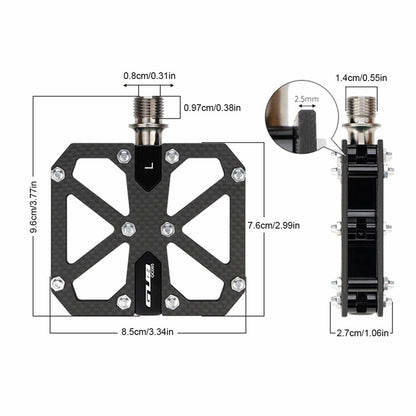GUB GC085 Anti-Slip Bicycle Pedals Triple Bearing Carbon Fiber Mountain Bike Cycling Pedals