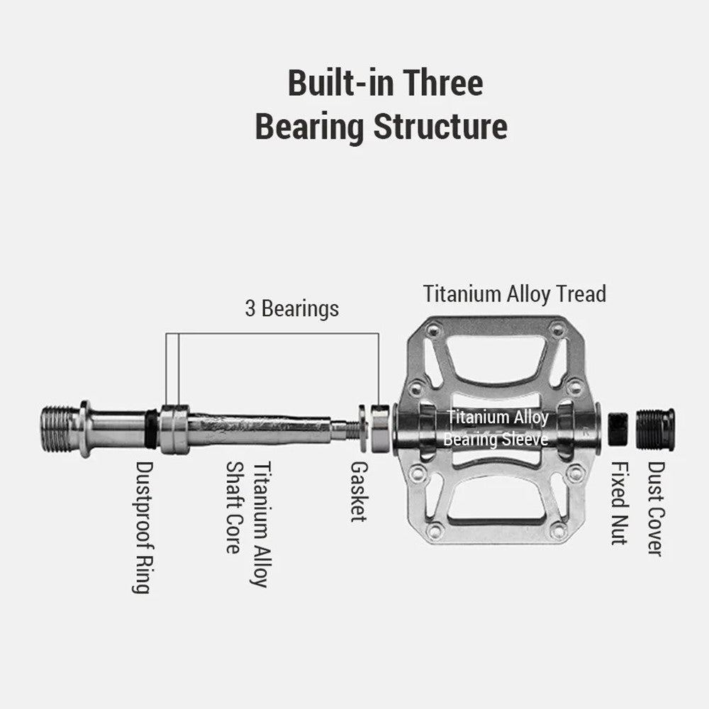 GUB GC091 1 Pair Mountain Road Bicycle Anti-Slip Pedals Titanium Alloy Hollow Out Cycling Pedals