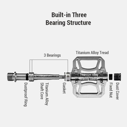 GUB GC091 1 Pair Mountain Road Bicycle Anti-Slip Pedals Titanium Alloy Hollow Out Cycling Pedals