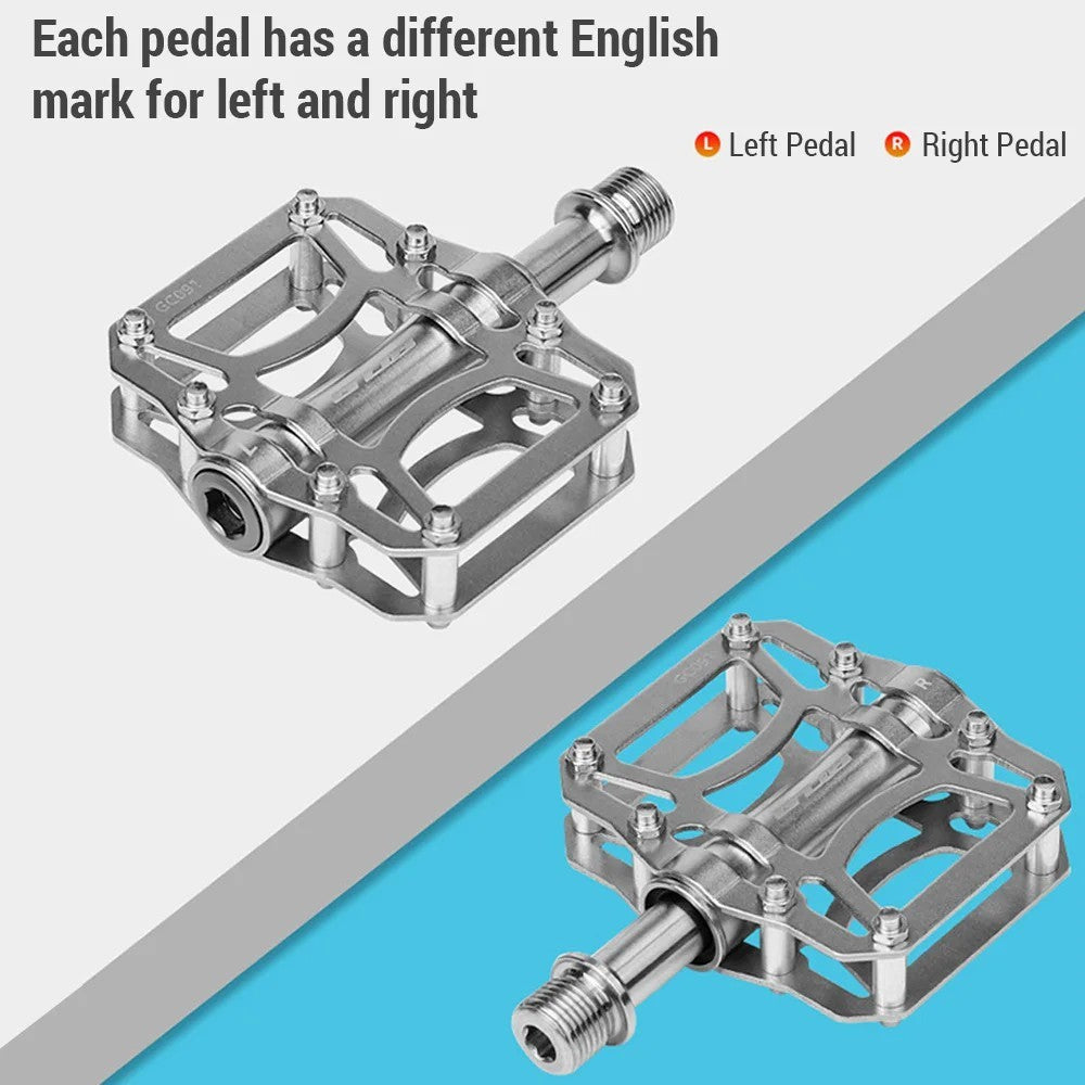 GUB GC091 1 Pair Mountain Road Bicycle Anti-Slip Pedals Titanium Alloy Hollow Out Cycling Pedals