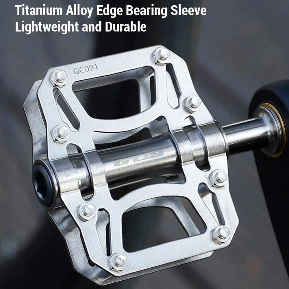 GUB GC091 1 Pair Mountain Road Bicycle Anti-Slip Pedals Titanium Alloy Hollow Out Cycling Pedals