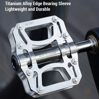 GUB GC091 1 Pair Mountain Road Bicycle Anti-Slip Pedals Titanium Alloy Hollow Out Cycling Pedals