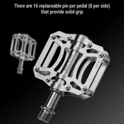 GUB GC091 1 Pair Mountain Road Bicycle Anti-Slip Pedals Titanium Alloy Hollow Out Cycling Pedals
