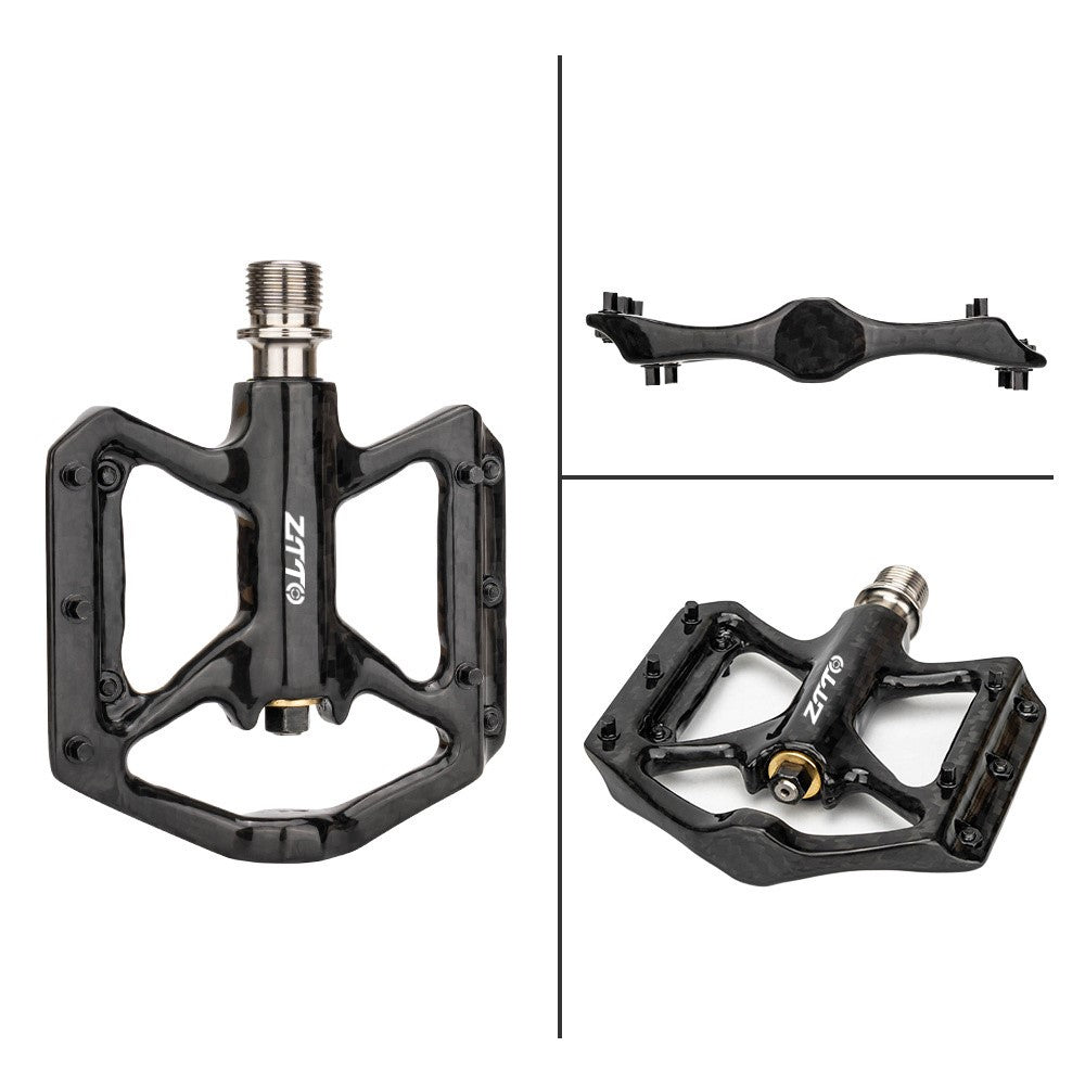 ZTTO R251C 1 Pair MTB Road Bicycle Pedals Ultra-Light Carbon Fiber Bike Cycling 3 Bearings Pedals