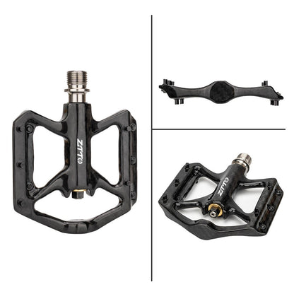 ZTTO R251C 1 Pair MTB Road Bicycle Pedals Ultra-Light Carbon Fiber Bike Cycling 3 Bearings Pedals
