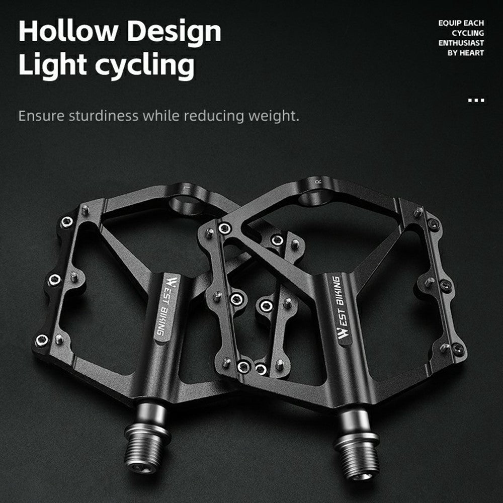 WEST BIKING 1 Pair Lightweight 3-Bearing Aluminum Alloy Bicycle Pedals for Mountain and Road Bikes