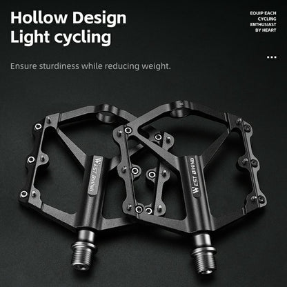 WEST BIKING 1 Pair Lightweight 3-Bearing Aluminum Alloy Bicycle Pedals for Mountain and Road Bikes