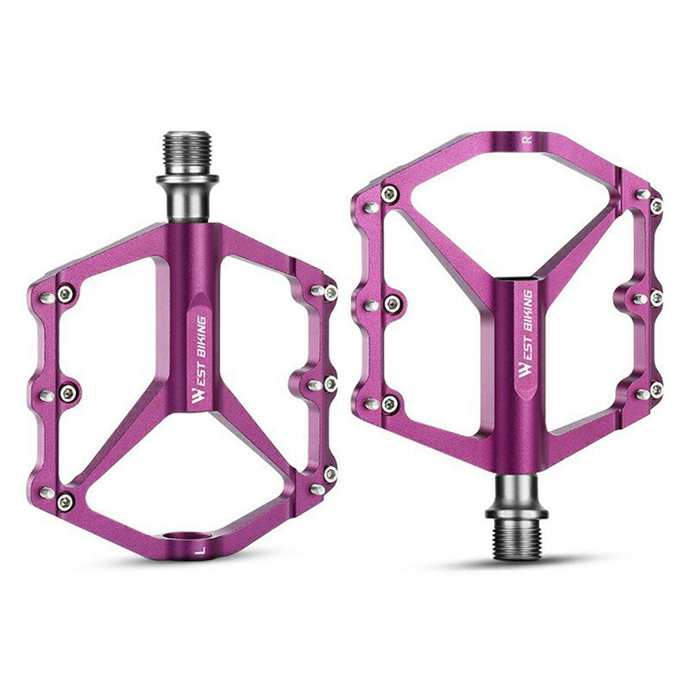 WEST BIKING 1 Pair Lightweight 3-Bearing Aluminum Alloy Bicycle Pedals for Mountain and Road Bikes