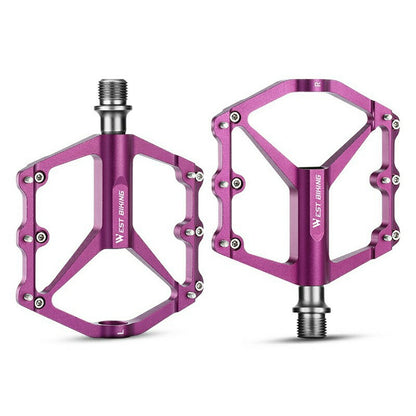 WEST BIKING 1 Pair Lightweight 3-Bearing Aluminum Alloy Bicycle Pedals for Mountain and Road Bikes