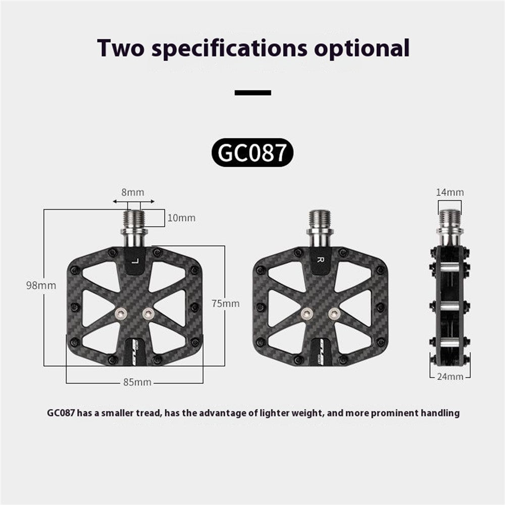 GUB GC087 1 Pair Carbon Fiber Pedals for Mountain Bike / Road Bike Triple Sealed Bearing Racing Pedal