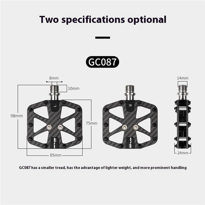 GUB GC087 1 Pair Carbon Fiber Pedals for Mountain Bike / Road Bike Triple Sealed Bearing Racing Pedal