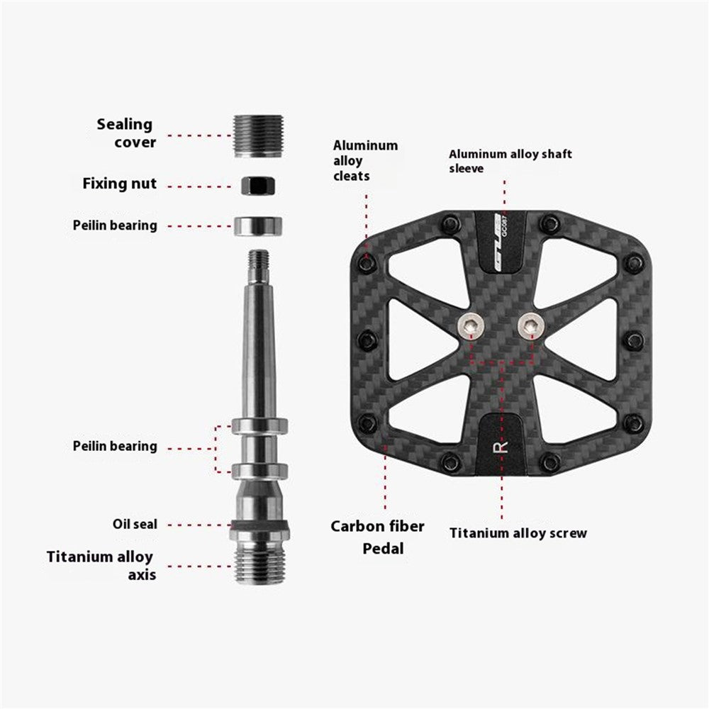 GUB GC087 1 Pair Carbon Fiber Pedals for Mountain Bike / Road Bike Triple Sealed Bearing Racing Pedal