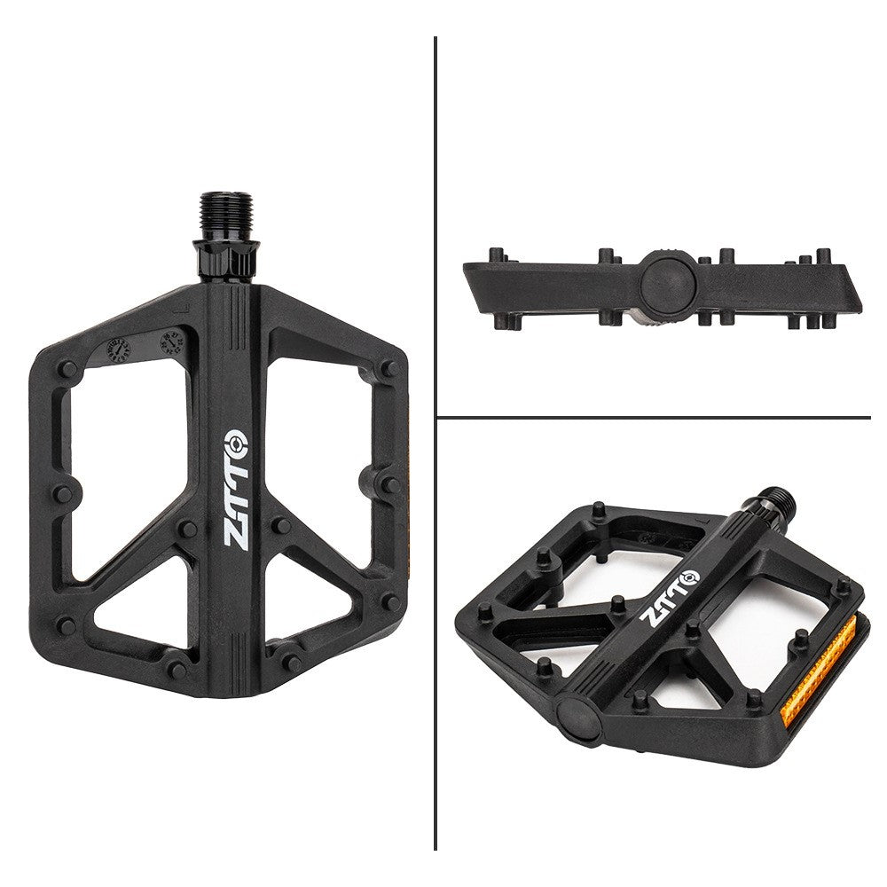 ZTTO C579A 1 Pair Mountain Bike Pedals Nylon Fiber Wide Platform Anti Slip Double DU Bearing Cycling Pedals