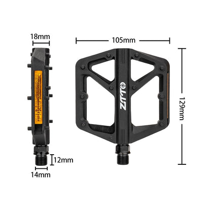ZTTO C579A 1 Pair Mountain Bike Pedals Nylon Fiber Wide Platform Anti Slip Double DU Bearing Cycling Pedals