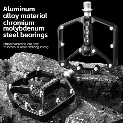 WEST BIKING YP0802131 1 Pair Bike Pedals Aluminum Alloy Triple Bearing Cycling Pedals for Mountain Road Bikes