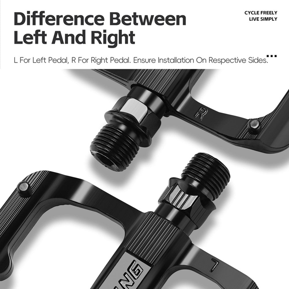 WEST BIKING YP0802126 1 Pair Bike Pedals Triple Bearing Aluminum Alloy MTB Bicycle Foot Pedals